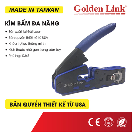 Kìm bấm mạng Golden Link  RJ45, RJ11, RJ12 cat5, cat6