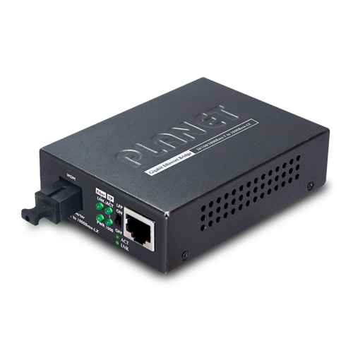 Planet GT-806B15 10/100/1000BASE-T to 1000BASE-LX (WDM) Media Converter (SM, WDM, 1550nm, 15km)