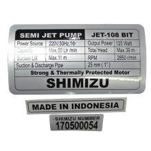 Máy bơm nước Shimizu Jet-108 BIT không tự động, đẩy cao, giếng cạn